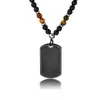 Colgante Militar para Hombre de Venta Caliente Europea y Americana, Superficie Lisa, Grabado Personalizable, Suministro Directo, Collar de Acero Inoxidable