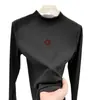 Blusa térmica infantil com forro de fleece, nova coleção outono/inverno 2026, estilo coreano, gola alta da moda, camiseta de manga comprida com forro de fleece