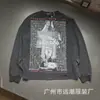 Camiseta Casual de Manga Longa Patchwork Desgastado Estilo Riquinho Melancólico Transfronteiriça Unisex Marca Tendência Moletom Solto Outono Inverno