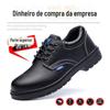 Segurança de Verão sapatos de segurança masculinos anti-esmagamento anti-perfuração biqueira de aço resistente ao desgaste couro bovino sola de borracha confortável respirável sapatos de trabalho
