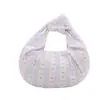 Bolso femenino suave y fresco, clutch a rayas, para estudiante, uso diario, textura de lona, bolso de hombro tipo tote para llevar debajo del brazo