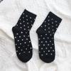 Calcetines de Lana Nuevos de Otoño e Invierno 2023, Gruesos, Suaves y Cerosos, Calcetines de Media Caña de Lunares para Mujer, Lindo Estilo Japonés con Encaje de Volantes, Modernos