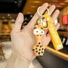 Desenho animado boneca de arregalar os olhos zebra macaco chaveiro bolsa fofa pendurada criativo grande olho animal chaveiro pingente