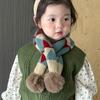 Novo estilo coreano cachecol infantil outono e inverno estilo estrangeiro quente meninos e meninas bebê inverno cor à prova de vento lenço cruzado