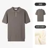 Camisa Polo de Punto de Seda Helada Americana para Hombre, Lujo Accesible de Gama Alta Ropa de Hombre Paul para Negocios, Camiseta de Gama Alta para Hombre