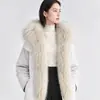 Golas de pelo sintético de guaxinim feitas sob medida de fábrica, jaquetas de pelo sintético, parkas, casacos de lã cashmere e acessórios com gola de pelo para decoração