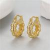 Pendientes S925 al por mayor, pendientes exagerados de circonita de alta calidad, pendientes de aguja de plata, elegantes pendientes de cobre puro con borde cruzado.