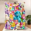 Manta de urso com estampa de desenho animado, feita sob medida, design impresso temático de anime DIY, adequada como manta de sofá para outono e inverno, e como manta de sofá