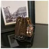 Bolsa de mão transfronteiriça de comércio exterior da moda para mulheres, nova bolsa de balde retrô de tecido escovado para o dia a dia, bolsa de ombro e transversal estilosa