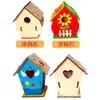 Casa de pájaros de madera transfronteriza sin terminar DIY cabina de ensamblaje de casa de pájaros pintura de cabina para grafitis al por mayor de productos de fábrica de casas de pájaros