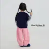 Ropa infantil Nuoqi Wanzi, pantalones de pierna ancha para niñas, pantalones de chándal holgados, colección de otoño, pantalones de pierna ancha versátiles, cintura con bloques de color, pantalones casuales