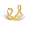 Serie de Perlas Otoño e Invierno Transfronteriza Anillos Nuevos Chapados en Oro Real de 18K Acero Inoxidable 304 Anillos Abiertos Joyería para Mujer Venta al por Mayor