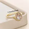 Anillo de Zirconia de Gota de Agua de Alta Gama para Mujer, Completamente Diamantado, Anillo de Boda Diamantado de Alta Gama, Anillo de Compromiso de Zirconia para Mujer