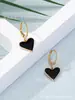 Pendientes de Cobre con Forma de Corazón de Melocotón Dulce Multicolor Transfronterizos Tendencia de Moda Versátiles Simples Pendientes Joyería de Qingdao