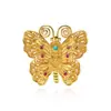Nuevo broche de mariposa tridimensional estilo palacio vintage incrustado con pequeños diamantes metal animal alta calidad ropa venta caliente transfronteriza