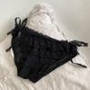 Pastel de Leche Estilo Puro Deseo Capa de Encaje Desmontable Lolita en Capas Panties de Seda Helada para Mujer con Refuerzo de Algodón, Sexy