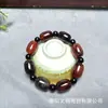 Pulseira de Contas de Arroz de Ágata Vermelha Presente de Bem-Estar para Transmissão ao Vivo de Negócios Pulseira de Contas de Bambu para Mão Masculina e Feminina Ágata Calcedônia