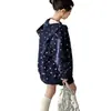 Jaqueta com Capuz para Meninas Primavera e Outono 2026 Nova Doce Bonita Estilo Capuz Estampada Tricô Moletom Jaqueta Tendência
