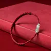 Pulsera de Hilo Rojo al por Mayor para Mujer, Pulsera de Nudo de Bambú de Jade Hetian Natural para Hombre, Pulsera de Hilo Rojo para el Año de Nacimiento