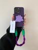 Case de Celular com Cordão de Roxo Escuro Monstro Suporte Cruzado para Apple 15/14promax iPhone13 Premium 12/11 Mulheres