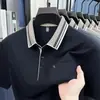 Nueva Camiseta de Manga Corta para Hombre de Verano con Bolsillos Reales, Estilo Papá, Camiseta de Manga Corta para Hombre de Punto Rayado para Negocios Casual