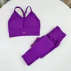 Conjunto Seamless Europeo y Americano Conjunto de Fitness Levanta Glúteos para Mujer Secado Rápido Deportivo Leggings de Cintura Alta Sujetador Deportivo Conjunto de Yoga