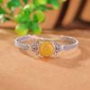 Un Ciervo Plata Esterlina S925 Plata Esterlina Púrpura Sangre Cera de Abejas Vintage Viejo Ruyi Tejido Pulsera de Fideos de Huevo Nuevo Brazalete Hueco Chino