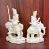 Marfim Esculpido Manjushri e Samantabhadra Bodhisattva 15*10*6cm Decoração Artesanato Ornamentos para Mesa de Escritório Sala de Estar