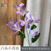 Lírio de Oito Cabeças, Orquídea Chama, Arranjo de Flores de Casamento, Flores de Seda, Adereços de Fotografia, Flores Artificiais Atacado