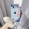 Pulseira de flor com padrão de diamante para capa de celular Apple 13/15 furo fino transparente 11/XR deusa 7G capa macia X