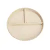 Plato de Cena para Estudiantes de Paja de Trigo de 23 cm Plato de Cena Dividido Plato Dosificador de Desayuno Dividido Plato de Cena Doméstico de Tres Compartimentos para Adultos y Niños