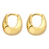 2025 Novos Brincos de Pino Dourados Estilo Francês High-end Brincos Retrô Simples Design de Ouro Simulado Fivela de Orelha Elegante para Mulheres