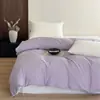Serie de colores primarios estilo INS, funda de edredón de una pieza de algodón lavado 100% algodón, sábana y sábana bajera de color liso estilo nórdico de algodón puro