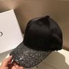 Gorra de Béisbol con Lentejuelas Gorra con Visera de Pedrería Japonesa Estilo Chanel Sombrero de Sol para Exteriores Gorra Deportiva Casual Hip-Hop para Adultos