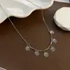 Colar de Aço Titânio com Pérola de Água Doce Natural Feminino Simples de Alta Qualidade Permut Requintada Corrente para Clavícula Sem Queda Joias Atacado