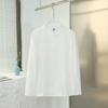 # Camiseta Unisex de Manga Larga Blanca Lisa de Peso Pesado Estilo Americano Cuello Redondo Corte Holgado