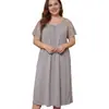 Nuevos Pijamas de Encaje Sexy de Comercio Exterior, Bata de Noche de Verano para Mujer de Talla Grande, Ropa de Casa Larga Cómoda Casual de Algodón Colorida al por Mayor