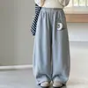 Pantalones de chándal para niñas Primavera Otoño 2026 Nuevos Pantalones Casuales de Terciopelo Cálidos de Otoño Invierno para Niños Medianos y Grandes Pantalones Casuales de Pierna Ancha