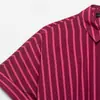Moda feminina de verão transfronteiriça, novo conjunto de top de camisa listrada de manga curta e calça pantalona, estilo europeu e americano, comércio exterior