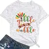 Comercio Exterior Tops para Mujer Comercio Electrónico Transfronterizo Amazon Estampado de Calabaza de Halloween Camiseta de Algodón Colorida