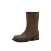 Botas Martin Retro Maillard de Suela Gruesa de 4 cm para Mujeres Bajitas 2026 Versión Coreana Estilo Británico Botines Elegantes Simples