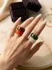 Anillo Ancho de Resina Cuadrado Geométrico Colorido para Mujer, Exagerado, Único, Moderno, Versátil