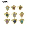 WT-R533 Clásico Original Lapislázuli Amatista Piedra Preciosa Anillo Chapado en Oro de 18k Exportación Venta Caliente Joyería
