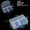 Caja de almacenamiento de escritorio de plástico con rejilla, 10, 15 y 24 botones transparentes, para accesorios de pesca, joyería y cosméticos.
