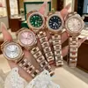 Novo Modelo de Relógio Submariner Verde com Mostrador Cravejado de Diamantes, Movimento a Quartzo, Pulseira de Aço Inoxidável, Calendário, Relógio Feminino, Atacado do Fabricante