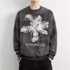 Moletom Estampado de Gola Redonda Outono 2026 para Homens e Mulheres, com design de céu estrelado com jacquard de fio prateado sutil, corte solto e ombros caídos.