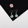 Aretes de Flores Secas Flor Real Cuentas de Cristal Flor de Encaje Aretes Amazon Venta Caliente Hecho a Mano Fresco Dulce Aretes