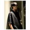 Camiseta de Verano para Hombre Cleanfit con Cremallera Diagonal, Manga Corta, Diseño de Nicho, Estilo Americano, Tejido Pesado, Cuello Alto y Mangas Cortas