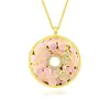 Collar de Hebilla de Paz Peonía Mariposa con Esmalte Rosa Estilo Suave para Mujer, Cadena para Clavícula de Diseño Nicho Accesorios Suministro al por Mayor