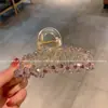 Horquilla de Cristal Exquisita y de Lujo Ligero para la Parte Trasera de la Cabeza de Mujer, Pinza de Tiburón de Tocados de Gama Alta, Nueva Horquilla de Moda